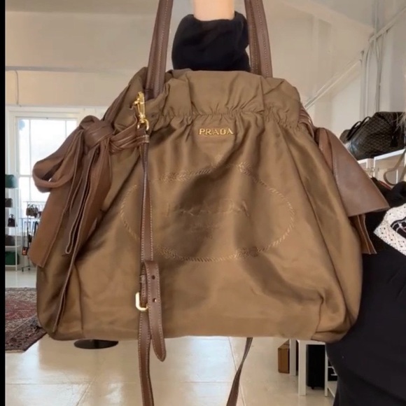 PRADA Brown Drawstring Handbag - Picture 1 of 10